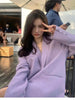 Purple Suit Jacket Women's 2023 Korean Version Oversize Design Casual Suit All Match Blazer Mujer Office Lady Coat