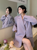 Purple Suit Jacket Women's 2023 Korean Version Oversize Design Casual Suit All Match Blazer Mujer Office Lady Coat