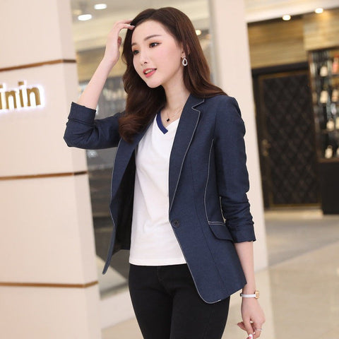 Pus Size 4XL Small Suit Jacket Female Spring Autumn Blazer Feminino Women Blazers Jackets Blazer Femme Women Basic Coats C3875