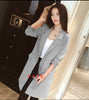 QLZW 2022 New Pattern Notched Hidden Breasted Full Sleeve Straight Maxi Size Women Fashion Jacket Autumn 3XL Women Balazar WB069