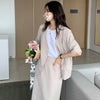 QOERLIN 2022 Solid Blazer Set Open Stitch Jacket & Long Maxi Split Skirt 2 Pieces Skirt Suit Female Office Ladies Blazer Suit