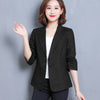 QOERLIN Notched Collar Blazer Linen Suit Jacket Women 2023 Slim Thin Summer Cotton Linen Pocket Two Buttons Suit Office Lady