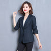 QOERLIN Notched Collar Blazer Linen Suit Jacket Women 2023 Slim Thin Summer Cotton Linen Pocket Two Buttons Suit Office Lady