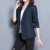 QOERLIN Notched Collar Blazer Linen Suit Jacket Women 2023 Slim Thin Summer Cotton Linen Pocket Two Buttons Suit Office Lady