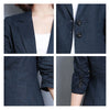 QOERLIN Notched Collar Blazer Linen Suit Jacket Women 2023 Slim Thin Summer Cotton Linen Pocket Two Buttons Suit Office Lady