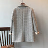QOERLIN Plaid Blazer Women Autumn Winter Korean Suit Jacket Coat Loose Casual Notched Collar Long Sleeve Pocket Suit Coat 2023