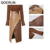 QOERLIN Spring Fall 2023 Women Temperament Two-piece Polka Dot Chiffon Shirt Office Ladies Ankle-Length Pants Suits