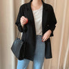QOERLIN Two Button Simple Cotton Linen Suit Jacket 2023 Long Sleeve Thin Air-Conditioned Jacket Coat Female Blazer Office Ladies