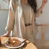 QOERLIN Two Button Simple Cotton Linen Suit Jacket 2023 Long Sleeve Thin Air-Conditioned Jacket Coat Female Blazer Office Ladies