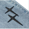 QWEEK Grunge Streetwear Cross Embroidery Wide Leg Jeans Women Hip Hop Grunge Harajuku Oversize Autumn Denim Pants Baggy