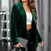 QXIUIXP Winter Woman Christmas Green Blazer Elegant Party Evening Suit Jacket Female Temperament OL Office Casual Blazer XL