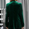 QXIUIXP Winter Woman Christmas Green Blazer Elegant Party Evening Suit Jacket Female Temperament OL Office Casual Blazer XL