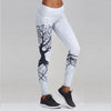 Leggings Hot Sell Women's Skull&flower Black Leggings Digital Print Pants Trousers Stretch Pants Plus Size