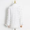 Quality Brand Cascading Ruffle Blazer Women Crystal Temperament Bowknot Blazer Female Notched Long Suit Coat For Women