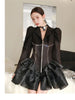Quality Brand Cascading Ruffle Blazer Women Crystal Temperament Bowknot Blazer Female Notched Long Suit Coat For Women