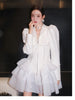 Quality Brand Cascading Ruffle Blazer Women Crystal Temperament Bowknot Blazer Female Notched Long Suit Coat For Women