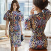 Queen Print 2 Pieces Set Women Korean Cropped Top Blouses And High Waist Sheath Pencil Bodycon Skirts Office Lady
