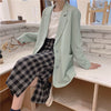 REALEFT 2022 Autumn Loose Pink Women's Blazers Female Formal Single Breasted Jackets Elegant Casual Outerwear Tops Pockets