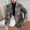 REALEFT 2022 Autumn Winter Classic Plaid Single Breasted Women's Blazers Female Formal Jackets Pockets Casual Outerwear Tops