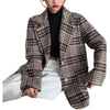 REALEFT 2022 Autumn Winter Classic Plaid Single Breasted Women's Blazers Female Formal Jackets Pockets Casual Outerwear Tops