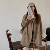 REALEFT 2023 Elegant Double Breasted Women's Blazer Solid Long Sleeve Turn Down Collar Autumn Winter Loose Jacket Female