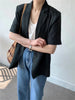 REALEFT Summer Cotton and Linen Women's Blazer 2023 Short Sleeve Single Breasted Casual Loose Blazers Outwear Pockets Female