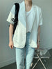 REALEFT Summer Cotton and Linen Women's Blazer 2023 Short Sleeve Single Breasted Casual Loose Blazers Outwear Pockets Female