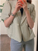 REALEFT Summer Spring Women's Blazer Cotton and Linen 2023 Single Breasted Solid Casual Loose Blazers Outwear Pockets Female