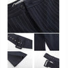 RG Korea Style Blouse Pants 2 Piece Set Business Work Office Wear White Shirt Top Stripe Black Pant Suits Autumn 2022