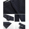 RG Korea Style Blouse Pants 2 Piece Set Business Work Office Wear White Shirt Top Stripe Black Pant Suits Autumn 2023