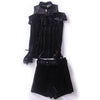 RG Ruffle Pullover Blouse Shorts Set Velvet Lace Patchwork Off-shoulder Sexy Croptop Short Pants Suit 2 Piece Set Spring