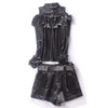RG Ruffle Pullover Blouse Shorts Set Velvet Lace Patchwork Off-shoulder Sexy Croptop Short Pants Suit 2 Piece Set Spring