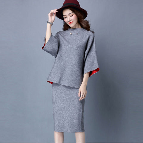 RG Female Winter Autum Pullover Sweater Suits Women Business Office Suits Clothing Sets Women Sweatsuit Conjuntos Femininos 2022