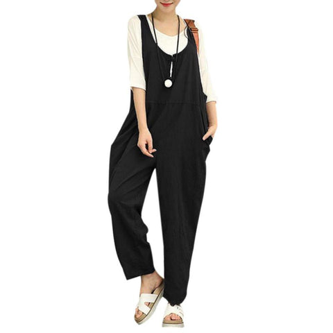 Casual Rompers Womens Jumpsuits Fashion Womens Loose Strapless Playsuits Oversized Casual Dungaree Harem Bodysuits