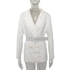 RR Spring Autumn Double Breasted Notched Blazers Women Office Lady Jackets Women Elegant Tie Belt Suit Female Ladies