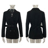 RR Spring Autumn Double Breasted Notched Blazers Women Office Lady Jackets Women Elegant Tie Belt Suit Female Ladies