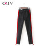 jeans woman casual stretch denim solid color stitching waist black jeans and skinny jeans trouser