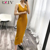 RZIV female slim casual solid color knit vest dress sling harness sweater dress big stretch