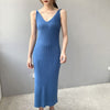 RZIV female slim casual solid color knit vest dress sling harness sweater dress big stretch