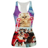 New Womens Tank Top Vest Pizza Cat/Shark/Poker/Lion 3D Printed Fashion Sleeveless T-shirt Camisole 21 Styles Dropship