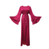 Ramadan Muslim Abayas Satin Maxi Dress Women Solid Color Hijab Dress Turkey Female Eid Abaya Dubai Islam Caftans Robe Kaftan