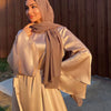 Ramadan Muslim Abayas Satin Maxi Dress Women Solid Color Hijab Dress Turkey Female Eid Abaya Dubai Islam Caftans Robe Kaftan