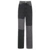Rapcopter Gray Patchwork Jeans Y2K Denim Pants For Women Zipper Pockets High Waist Trousers Boyfriend Jeans Vintage 90S New