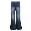 Rapcopter Low Waisted Jeans Pockets Grunge Retro Trousers Zipper Flare Mom Jeans Women Korean Casual Cargo Pants 90s