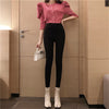 Real S2022 Design Retro Korean Style High Waist Stretch Skinny Bottoming Casual Nine-Point Jeans