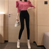 Real S2022 Design Retro Korean Style High Waist Stretch Skinny Bottoming Casual Nine-Point Jeans