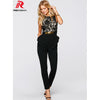 Rompers Womens Jumpsuit 2022 Summer Black Lace Splicing Bodycon Jumpsuit Women Playsuit Fashion Elegant Backless Bodysuit