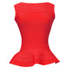 Red Fishtail Rayon Elastic 2022 New Summer Women's Sexy Peplum Long Bandage Top Vest