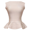 Red Fishtail Rayon Elastic 2022 New Summer Women's Sexy Peplum Long Bandage Top Vest