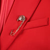 Red Jacket Women Mid Length Temperament Casual Sashes Long Sleeve Blazer Office Ladies Foraml Slim Work Coat